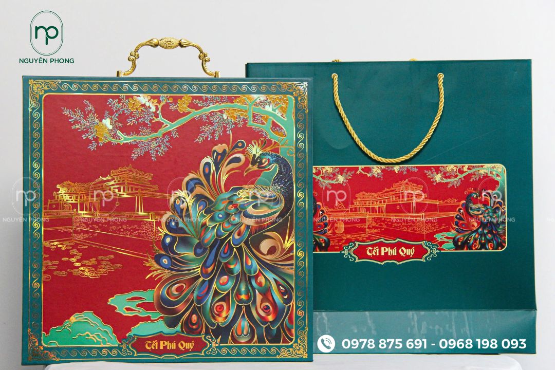 Hộp quà Tết dạng vali tay xách
